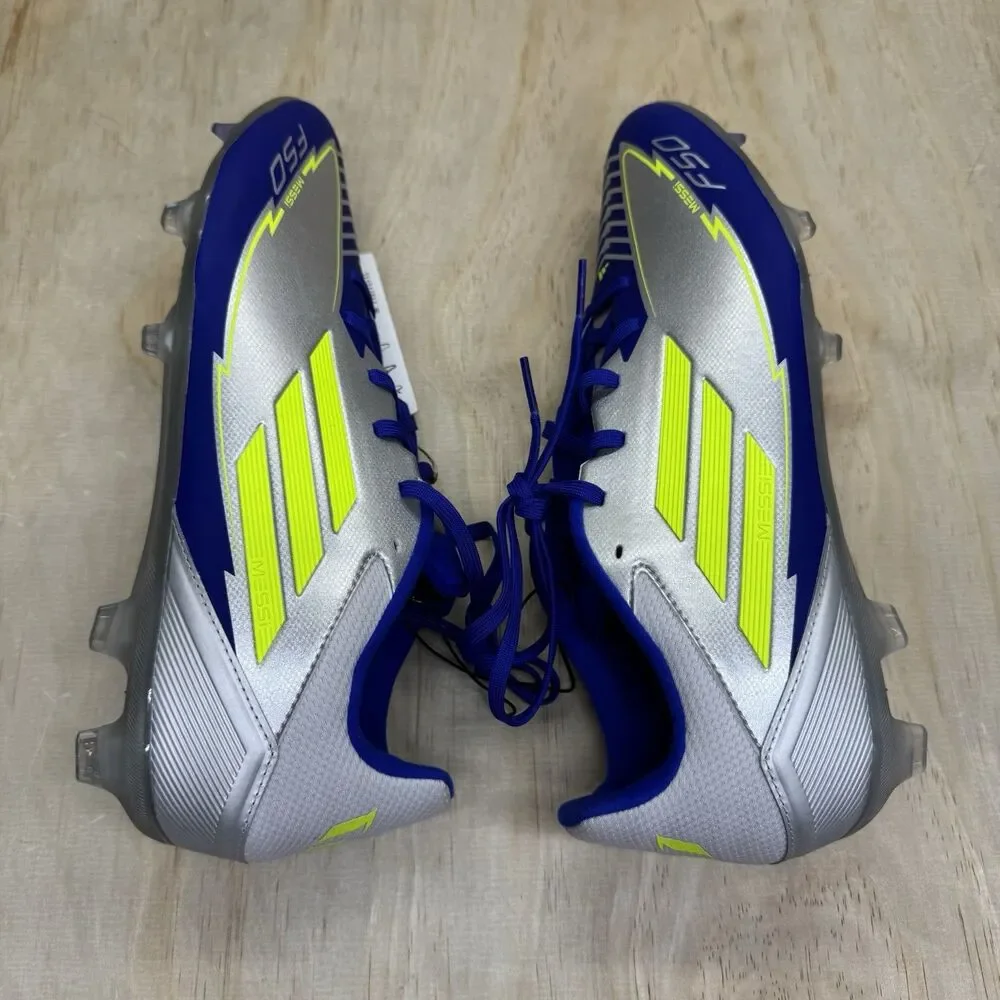 NEW adidas F50 League Messi Firm Ground Soccer Cleats Mens Sz 10 Silver IH0918
